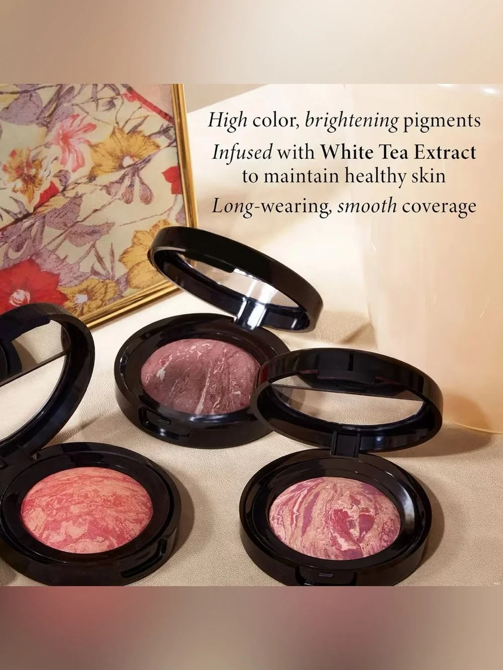 Laura Geller Tropic Hues Mini Baked Blush-n-Brighten Marbleized Blush-pink coral